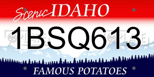 1BSQ613 Idaho License Plate