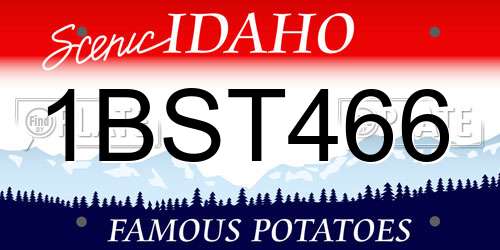 1BST466 Idaho License Plate