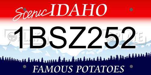 1BSZ252 Idaho License Plate