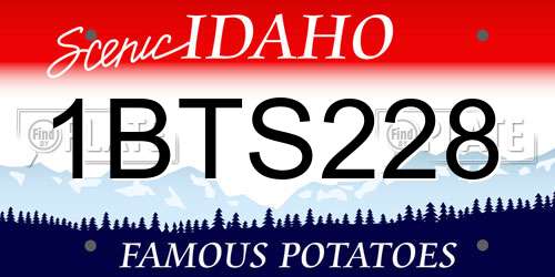 1BTS228 Idaho License Plate