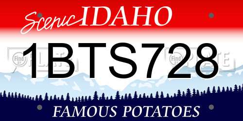 1BTS728 Idaho License Plate
