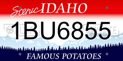 1BU6855 Idaho License Plate