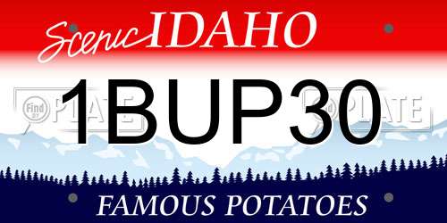 1BUP30 Idaho License Plate
