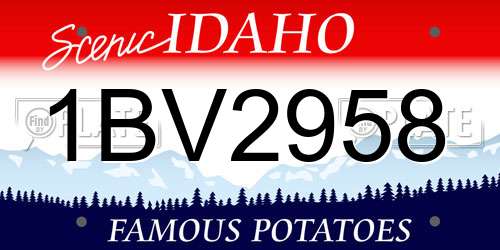 1BV2958 Idaho License Plate