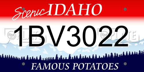 1BV3022 Idaho License Plate