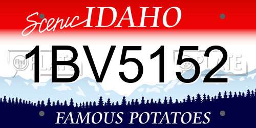 1BV5152 Idaho License Plate