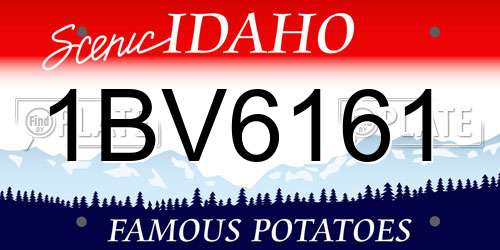 1BV6161 Idaho License Plate