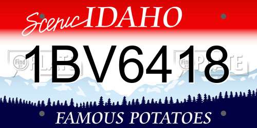 1BV6418 Idaho License Plate