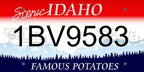 1BV9583 Idaho License Plate