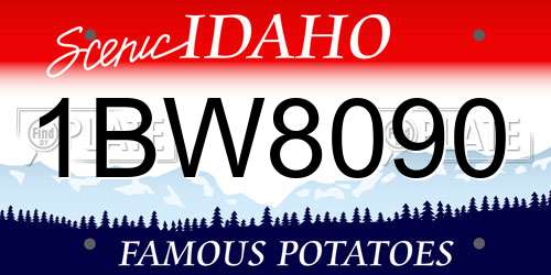 1BW8090 Idaho License Plate