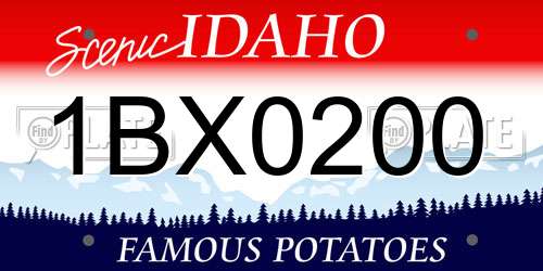 1BX0200 Idaho License Plate