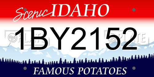 1BY2152 Idaho License Plate