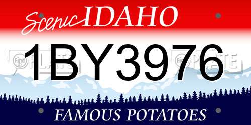 1BY3976 Idaho License Plate