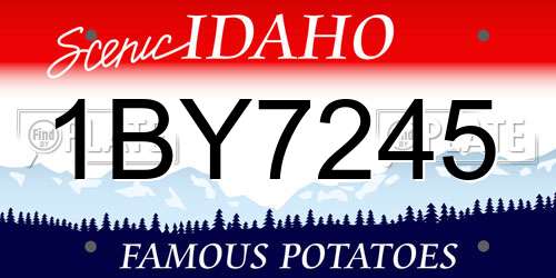 1BY7245 Idaho License Plate