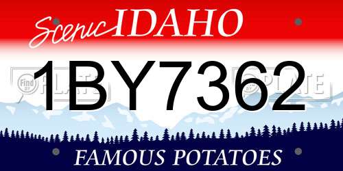 1BY7362 Idaho License Plate