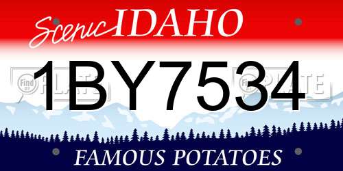 1BY7534 Idaho License Plate