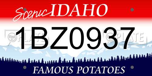1BZ0937 Idaho License Plate