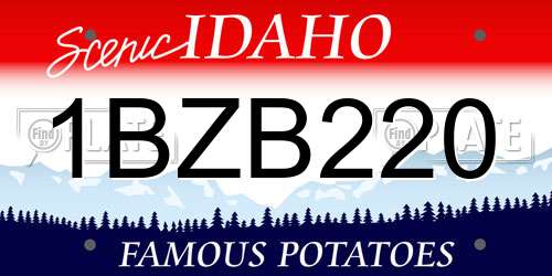 1BZB220 Idaho License Plate