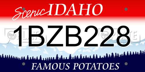 1BZB228 Idaho License Plate