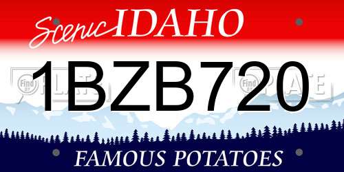 1BZB720 Idaho License Plate