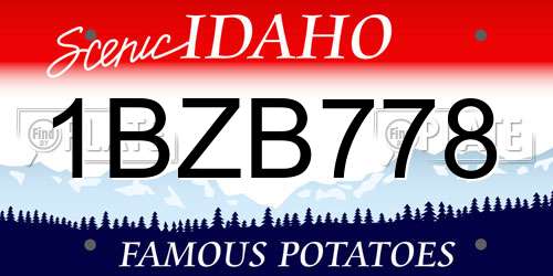 1BZB778 Idaho License Plate