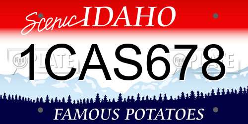 1CAS678 Idaho License Plate
