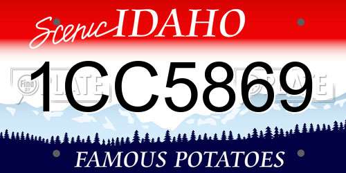 1CC5869 Idaho License Plate
