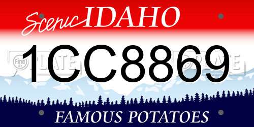 1CC8869 Idaho License Plate