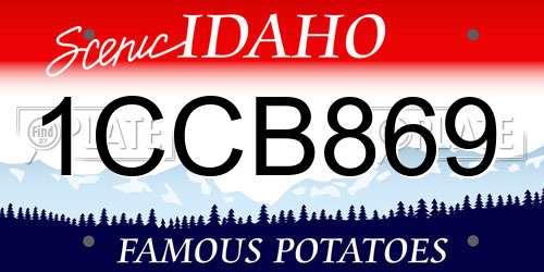 1CCB869 Idaho License Plate