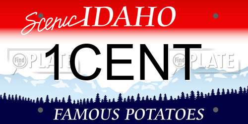 1CENT Idaho License Plate