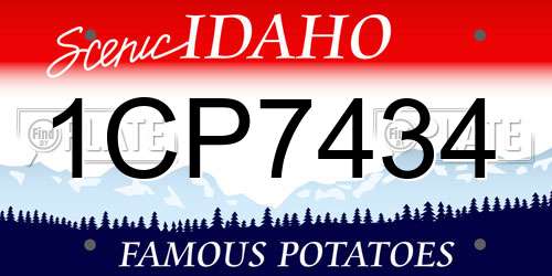 1CP7434 Idaho License Plate