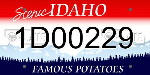 1D00229 Idaho License Plate
