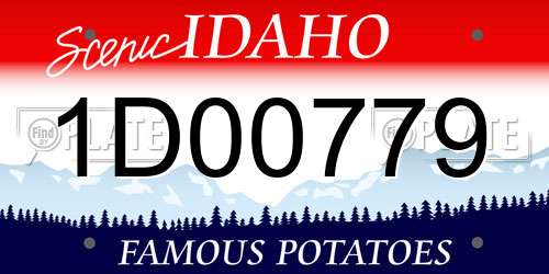 1D00779 Idaho License Plate