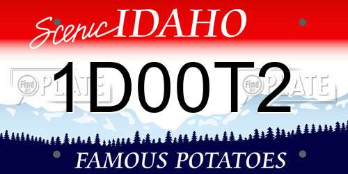 1D00T2 Idaho License Plate