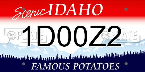 1D00Z2 Idaho License Plate