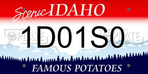 1D01S0 Idaho License Plate