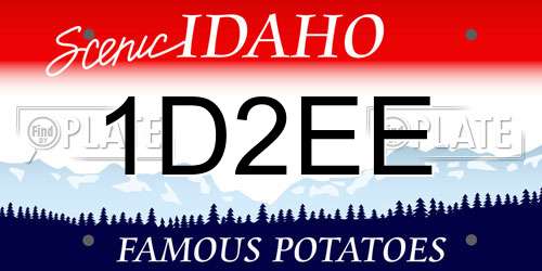 1D2EE Idaho License Plate
