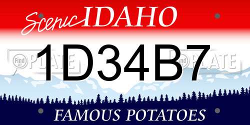 1D34B7 Idaho License Plate