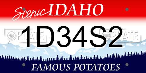 1D34S2 Idaho License Plate