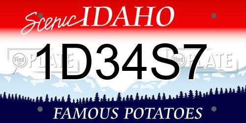 1D34S7 Idaho License Plate