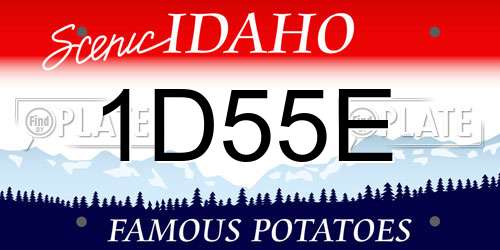 1D55E Idaho License Plate