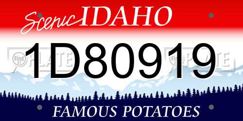 1D80919 Idaho License Plate