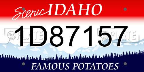 1D87157 Idaho License Plate