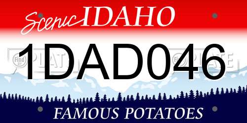 1DAD046 Idaho License Plate