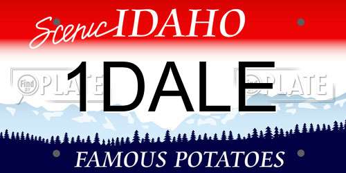 1DALE Idaho License Plate