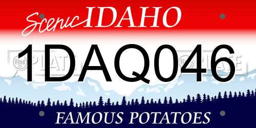 1DAQ046 Idaho License Plate