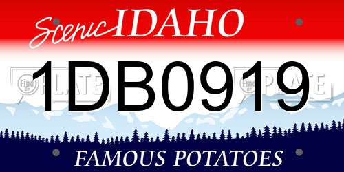 1DB0919 Idaho License Plate