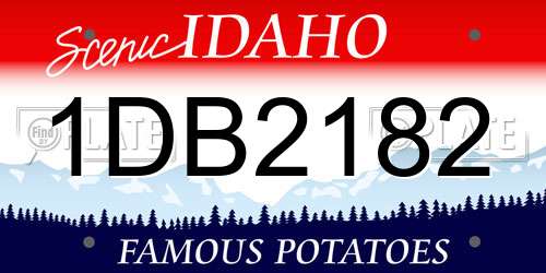 1DB2182 Idaho License Plate
