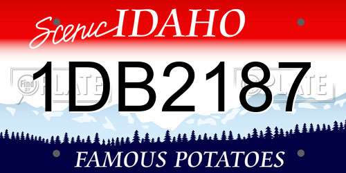 1DB2187 Idaho License Plate
