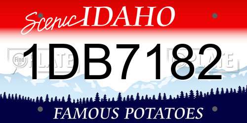 1DB7182 Idaho License Plate